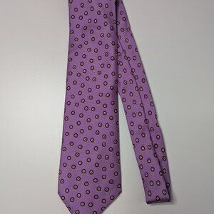 Hermes 5024 100% Silk Vintage Purple Lavender Floral Tie AUTHENTIC